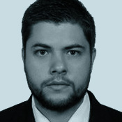 Black and white photo of Jorge