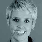 Black and white image of Vera smiling