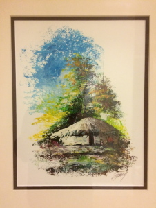 The painting the Chief made for Marge in response to her dictionary which increased language access for Lingala speakers